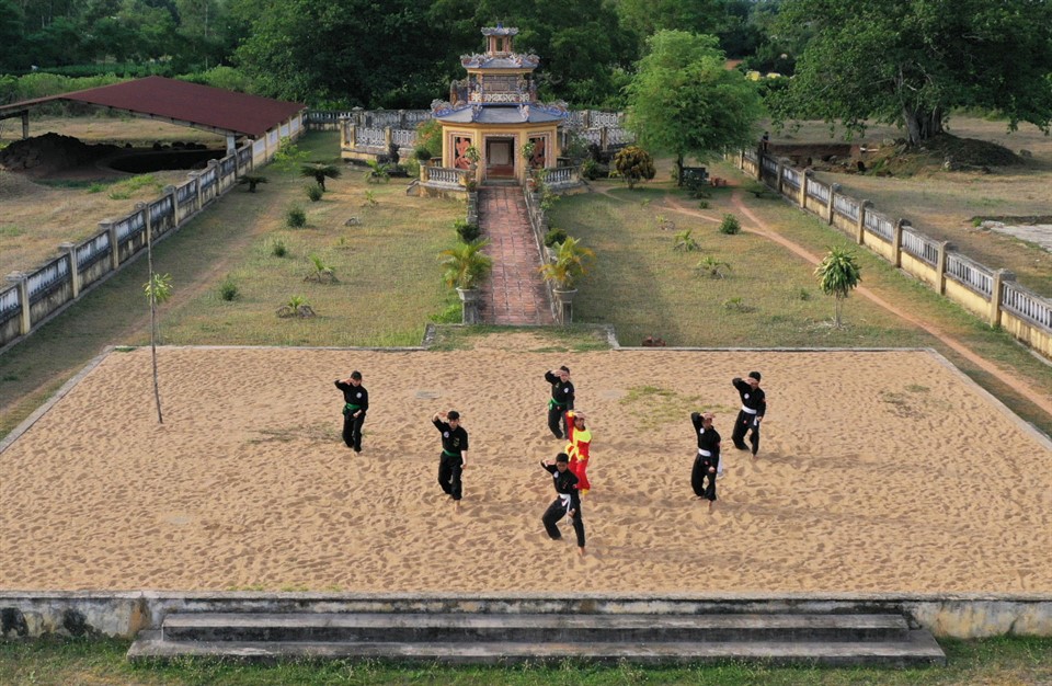 A panoramic view of a traditional Binh Dinh martial arts training ground