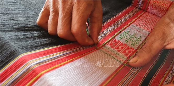 close-up of traditional Cham patterns