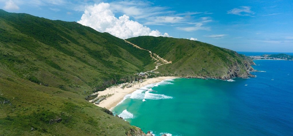Panoramic view of Ky Co Beach from above