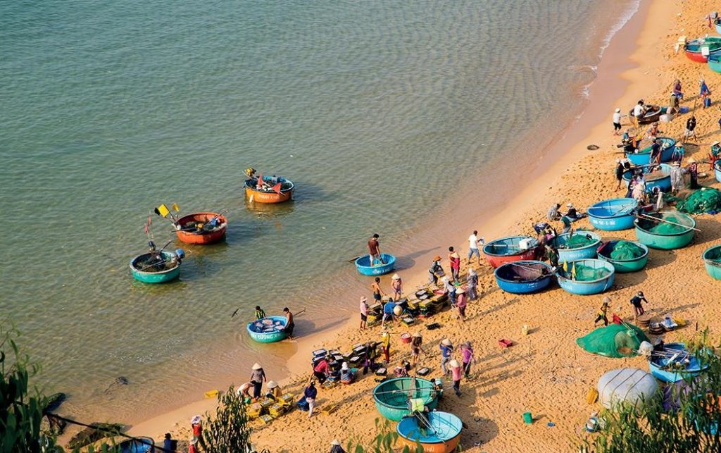 Nhon Ly fishing village and basket boats