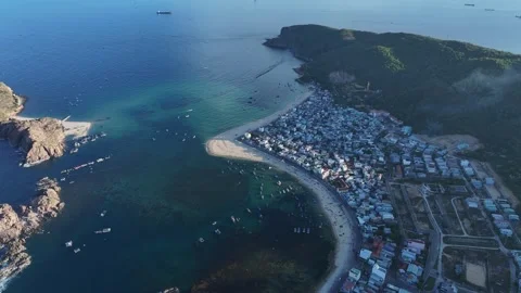 Aerial view of Nhon Hai Fishing Village