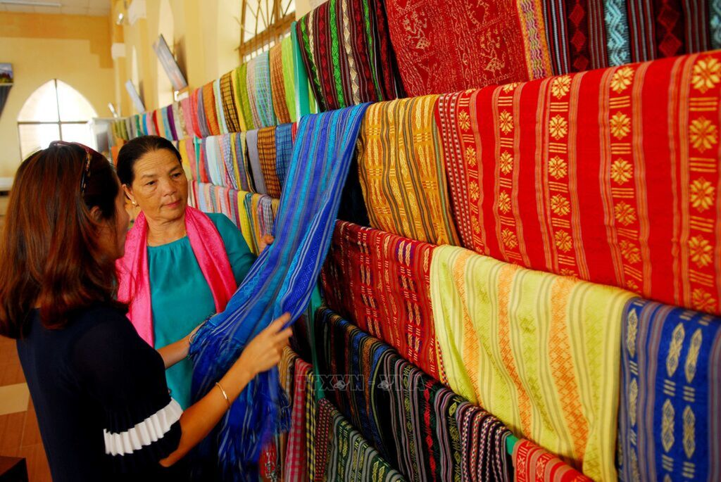 Colorful brocade fabrics