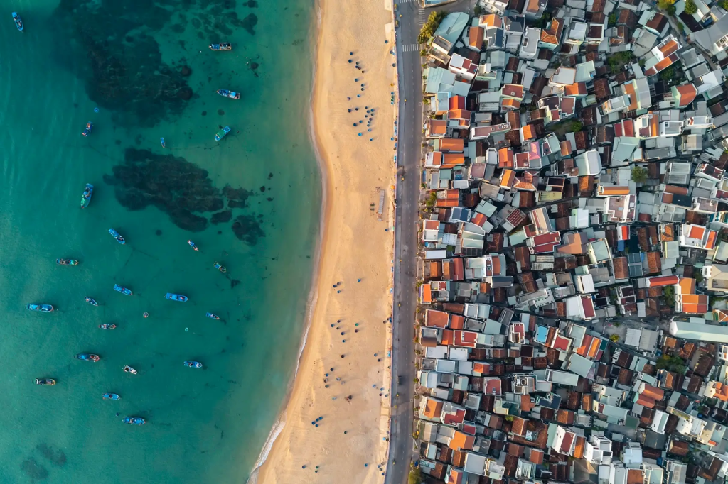 Aerial view of Nhon Hai fishing village