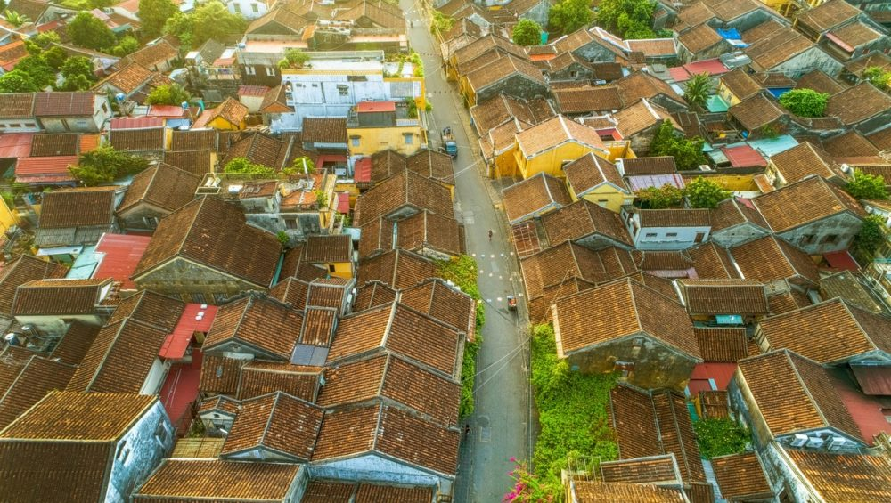 Aerial view of rural villages near Hoi An