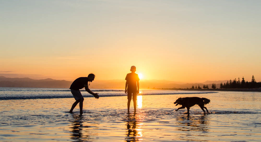 Golden hour portraits on the sand