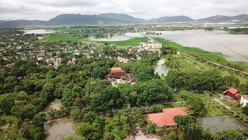 Aerial view of Kim Lien Village