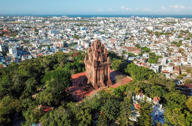 Panoramic view of Nhan Tower from above