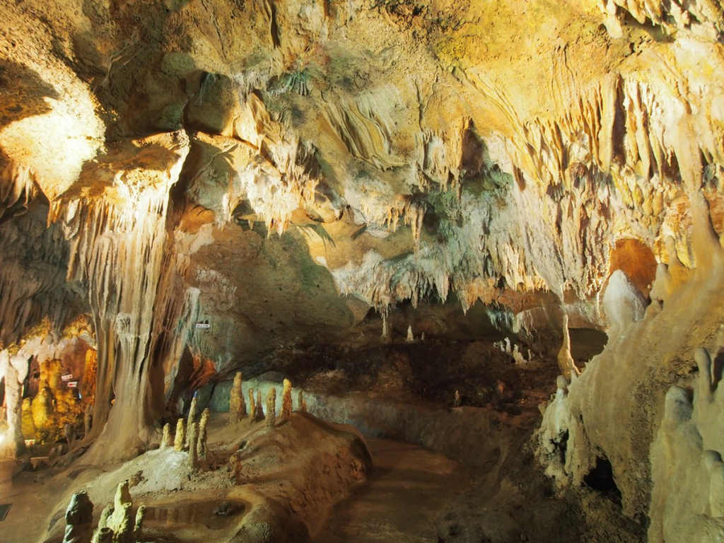 Limestone formations inside the cave
