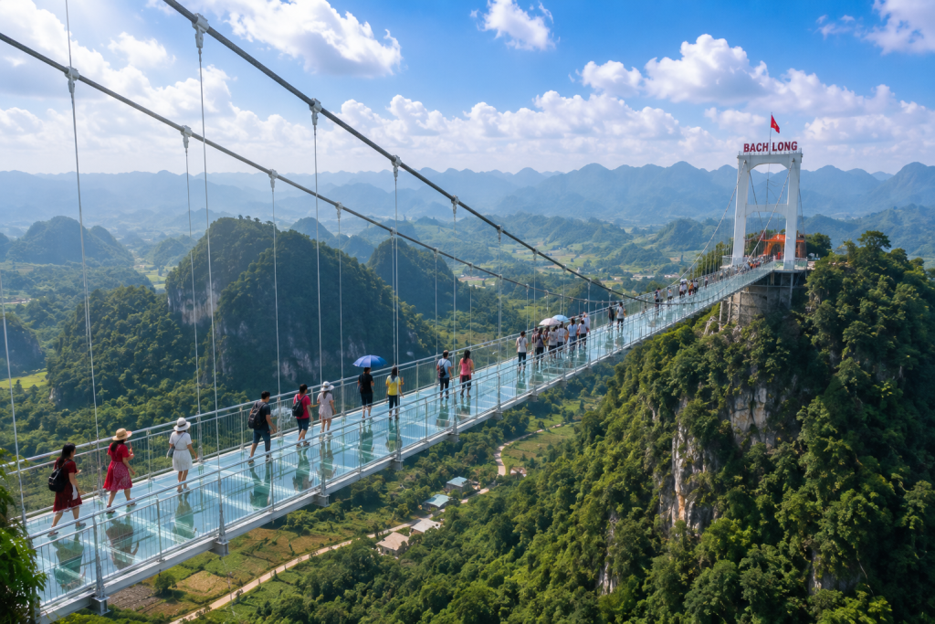 Bach Long Glass Bridge in Moc Chau Vietnam